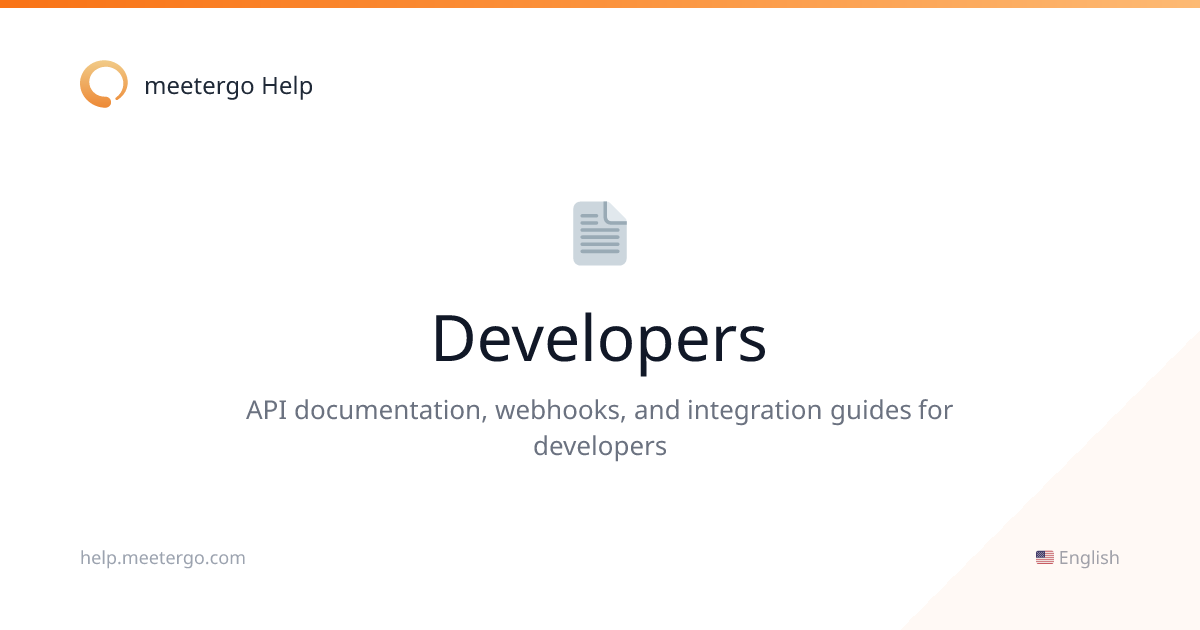 API Documentation Overview | meetergo Help