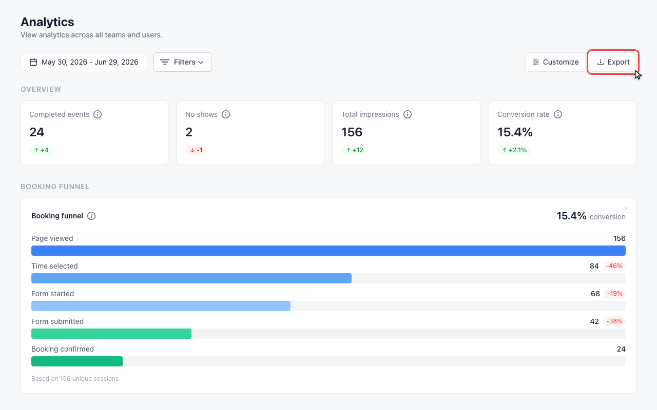 Export a CSV report