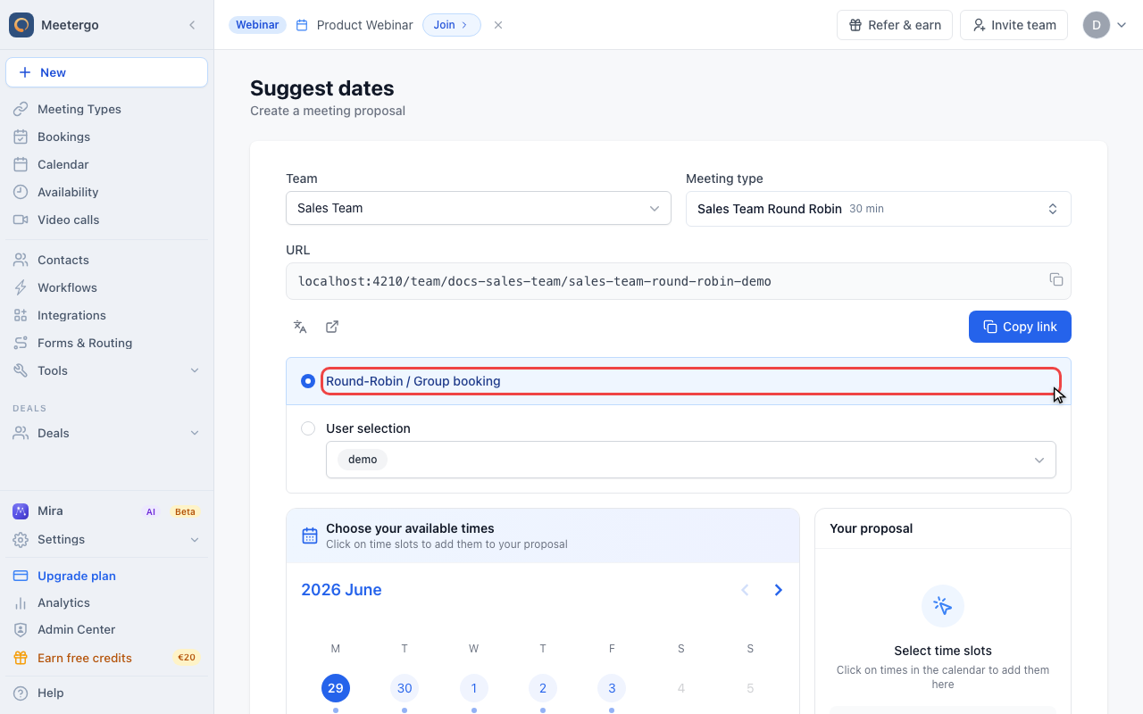 Check routing and available times
