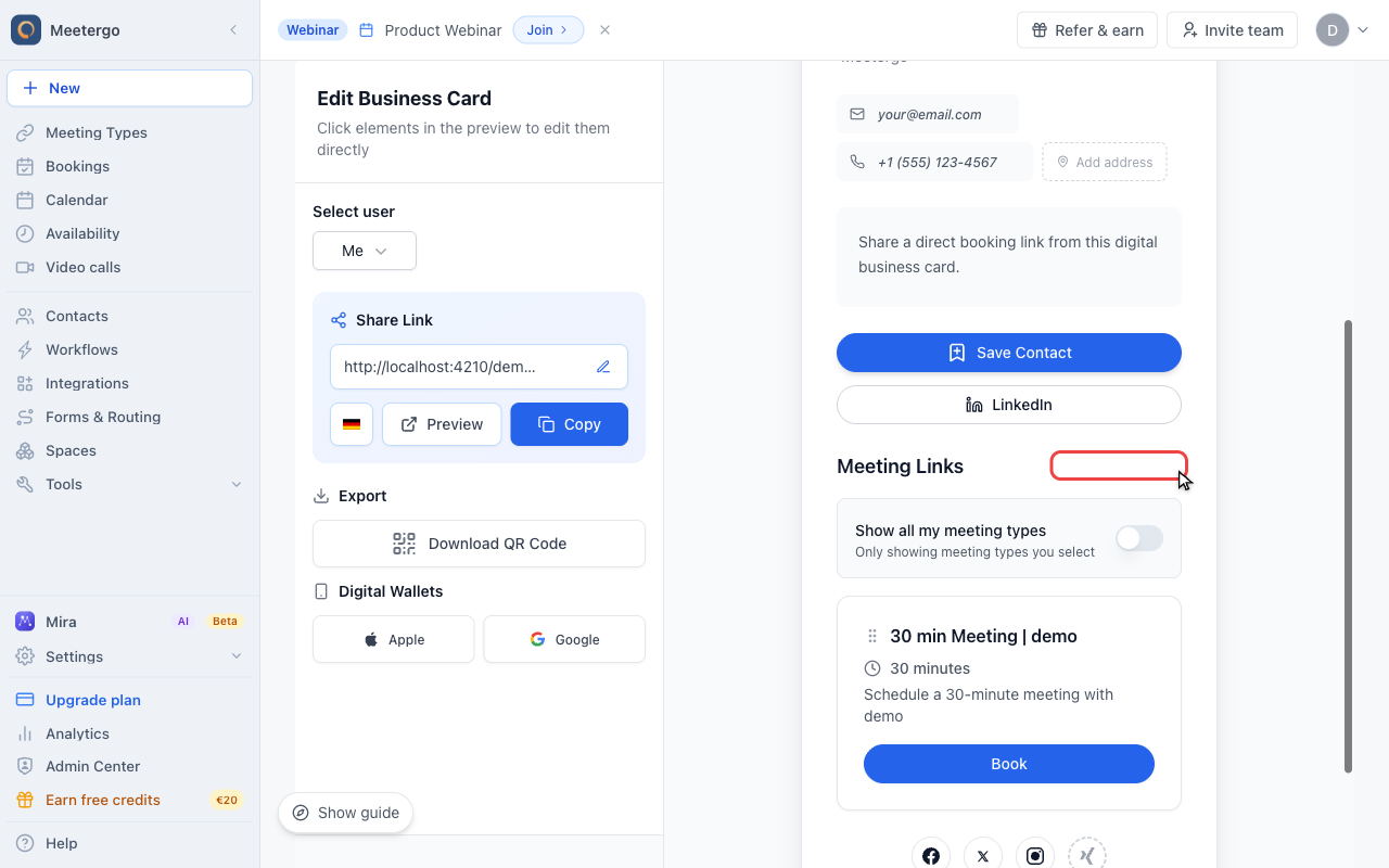 Click Add Meeting Type