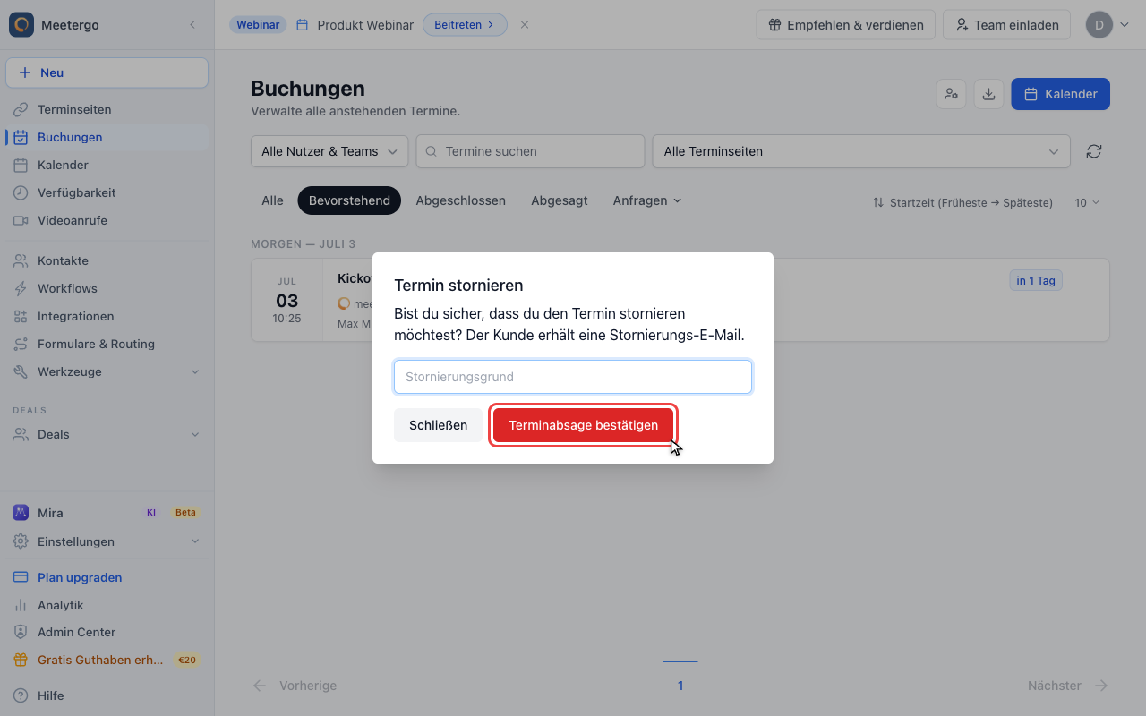 Nur bestätigen, wenn du sicher bist