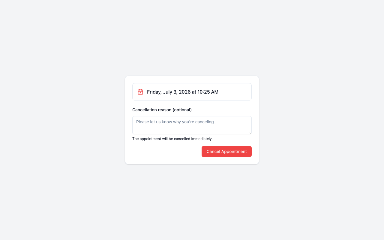 Review the appointment