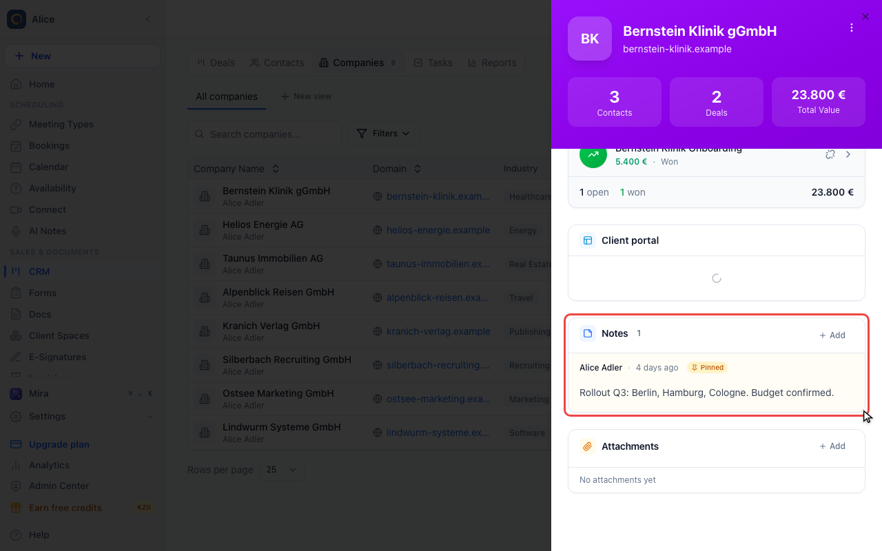 Keep notes and files