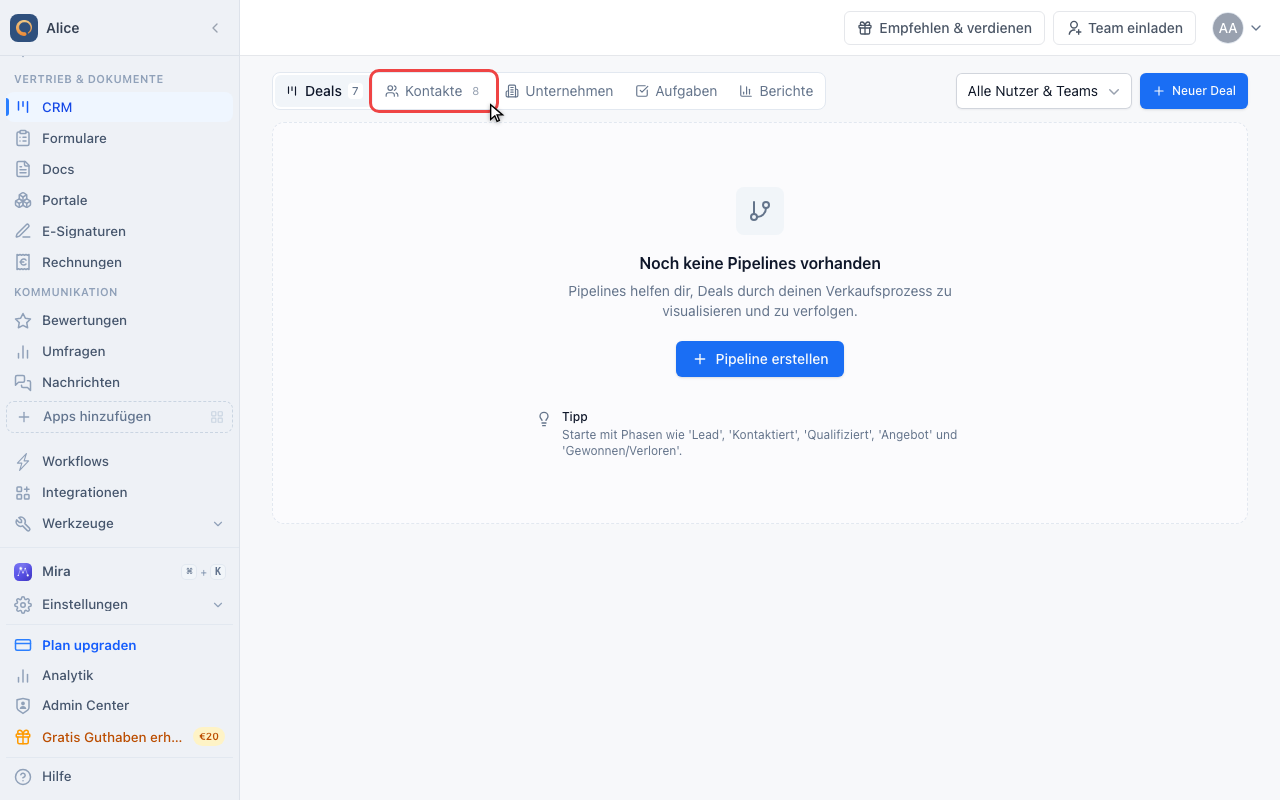 Zu Kontakte wechseln