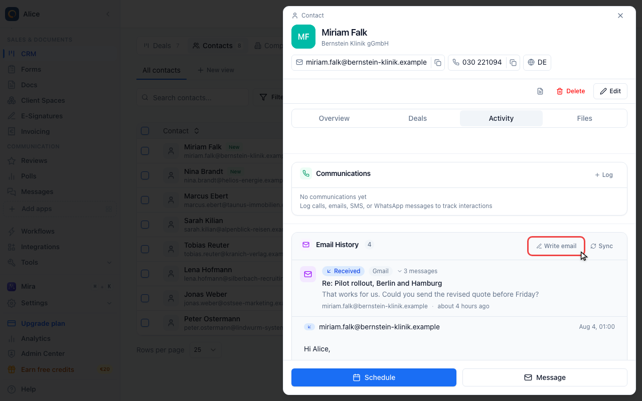Write a new email