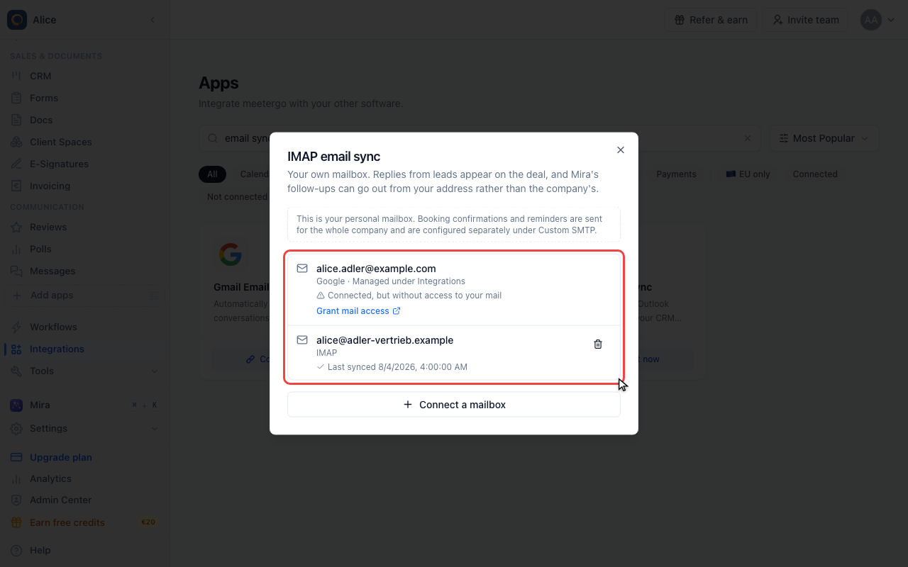 Check which mailboxes are readable