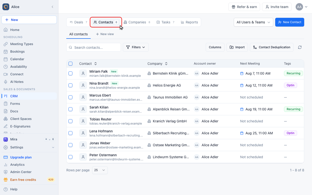 Open Contacts