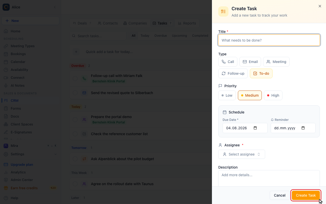 Create the task