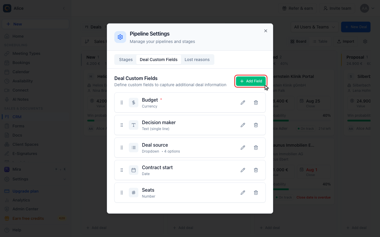Click Add Field
