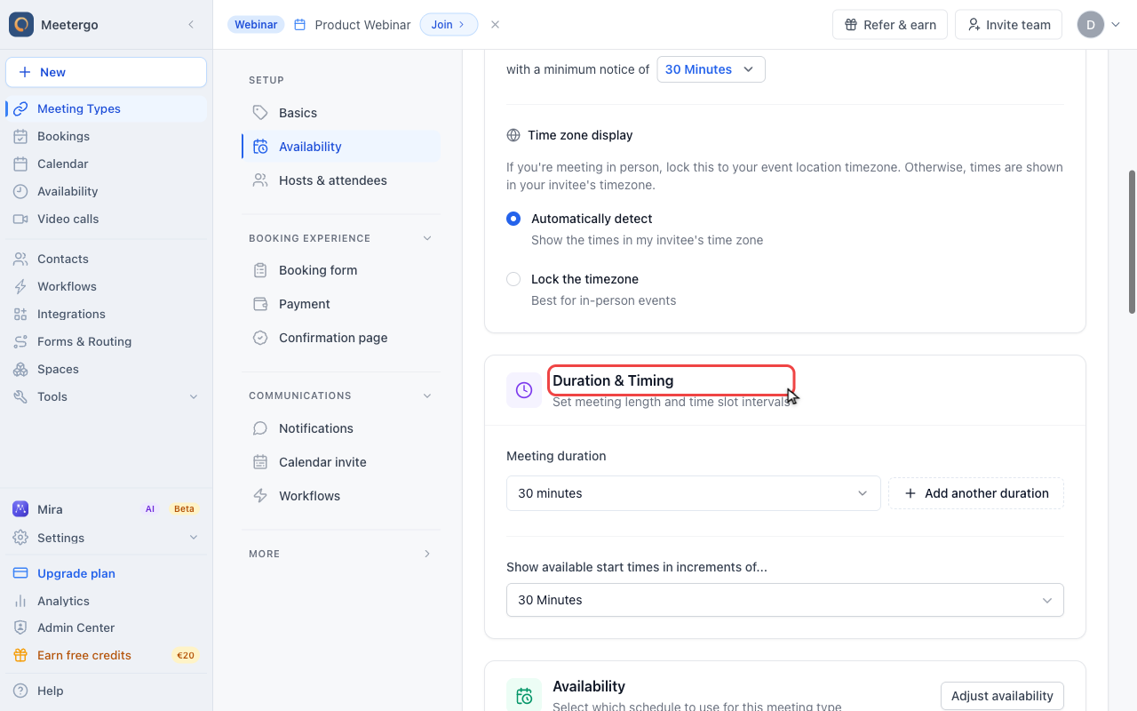 Find Duration & Timing