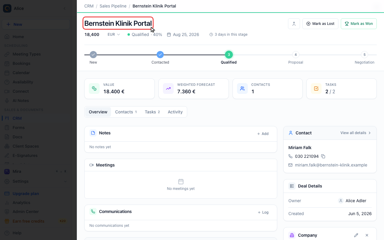 Edit the header inline