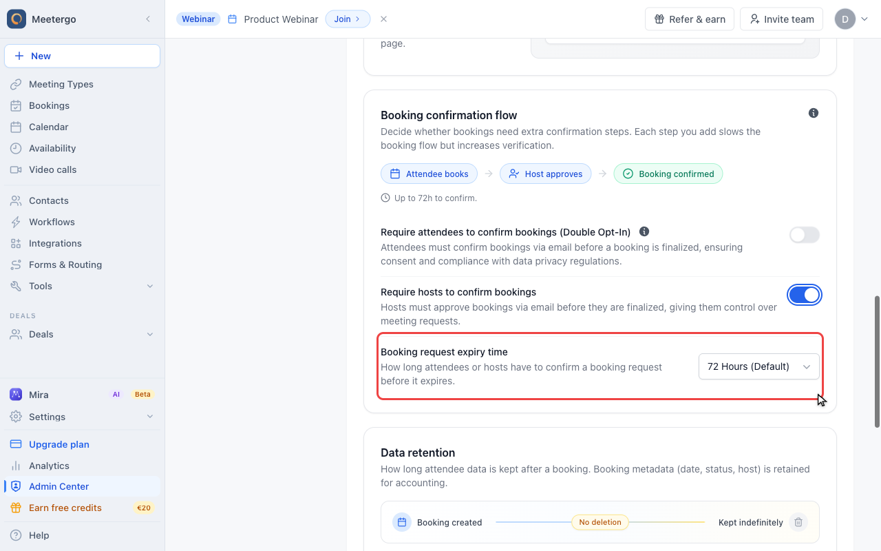 Set the approval window