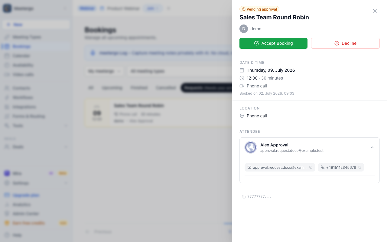 Open the request details