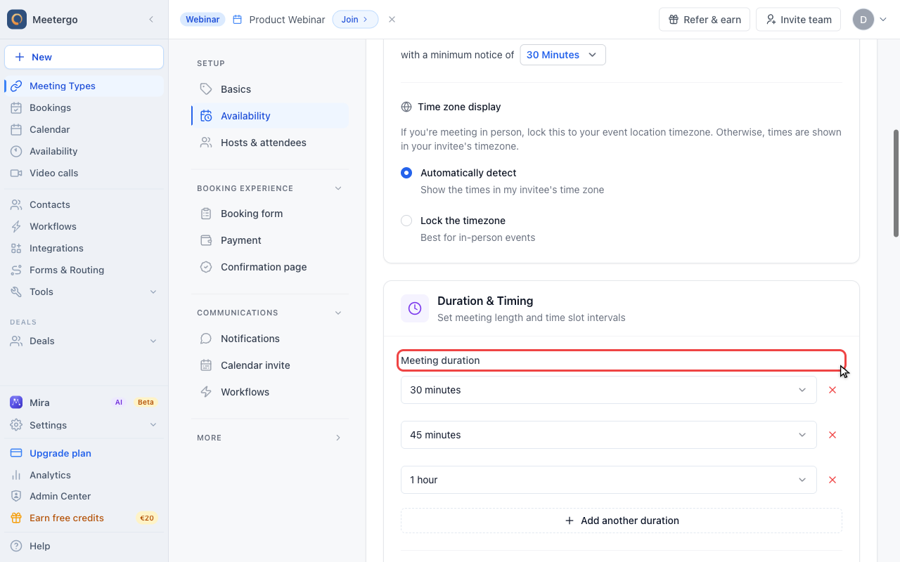Find Meeting duration