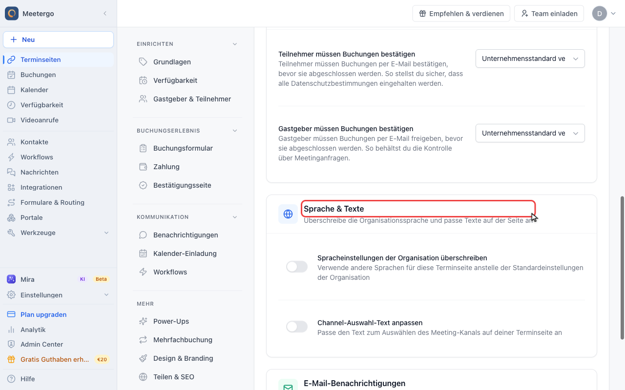 Sprache & Texte finden