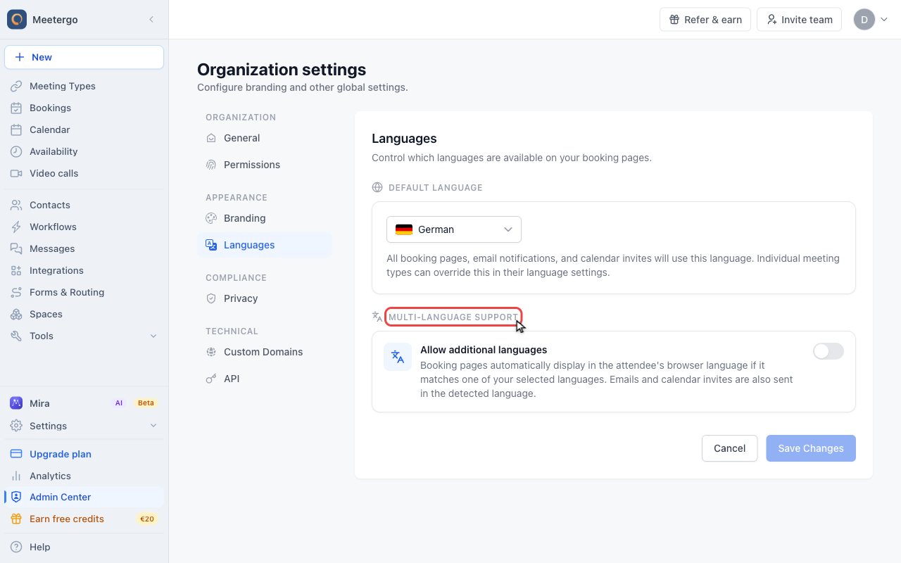 Review available languages