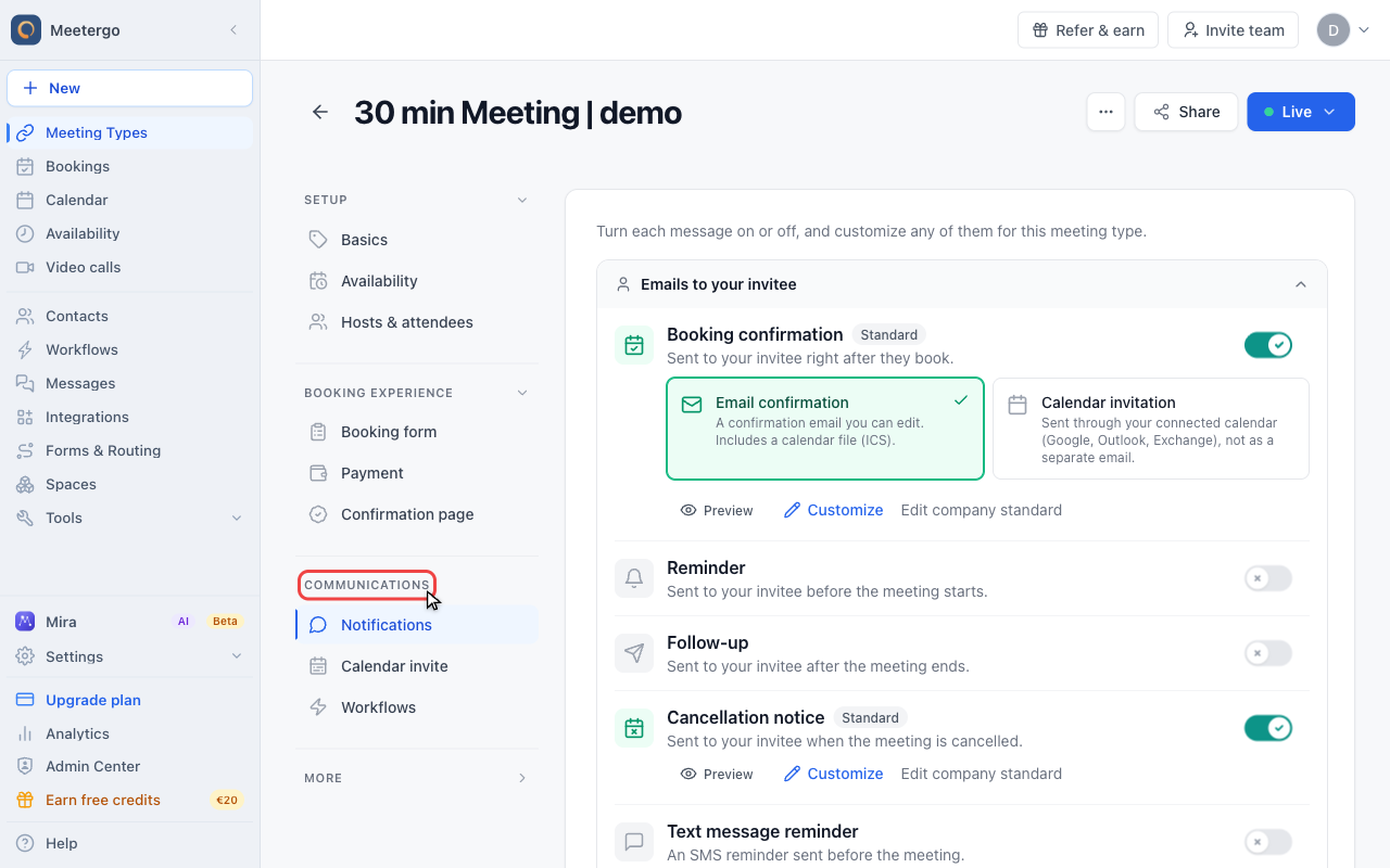 Review notification language coverage