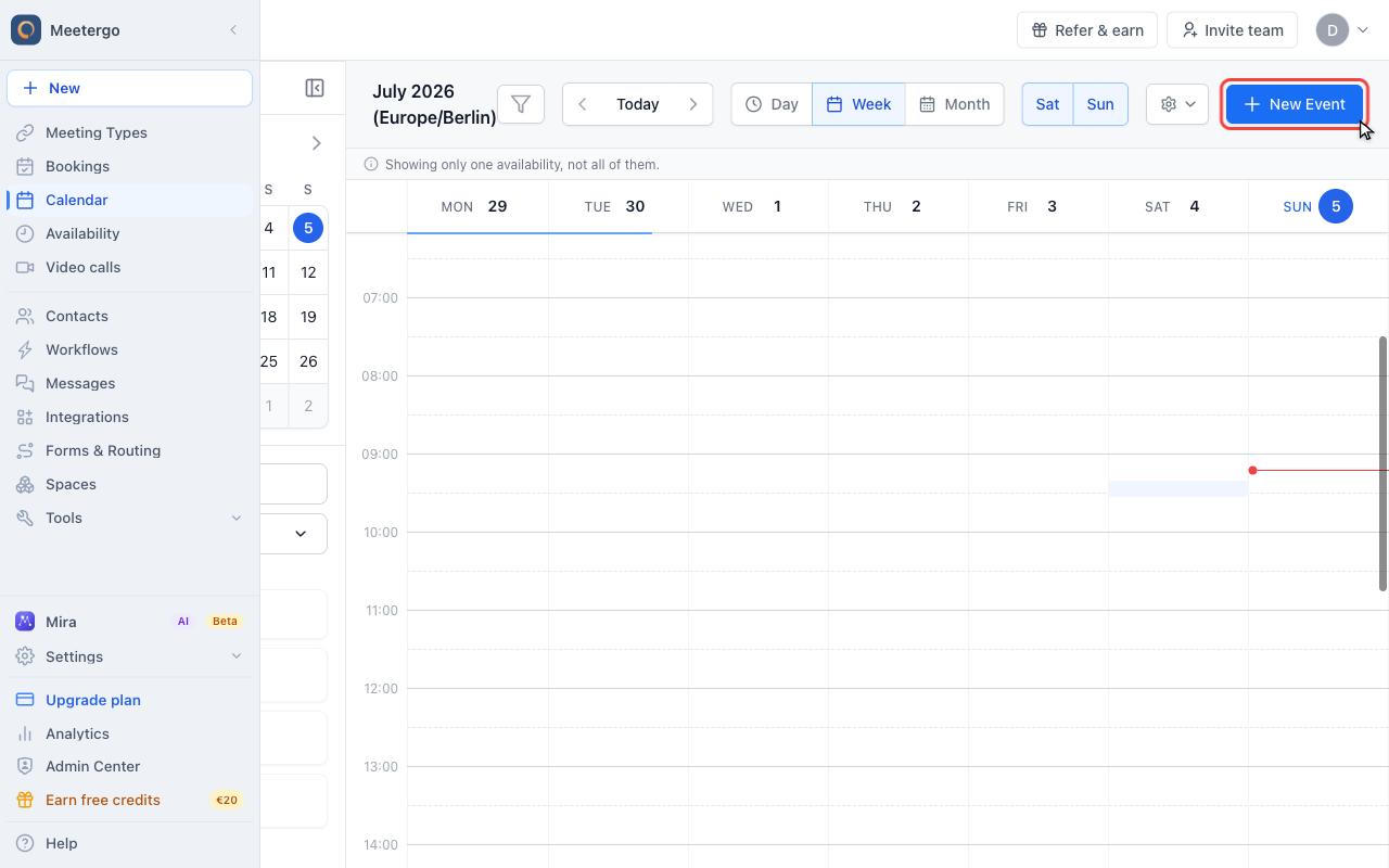 Review the calendar