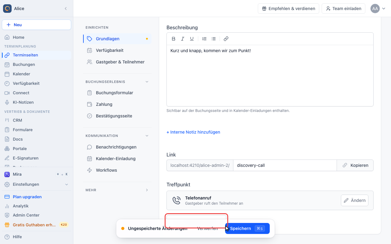 Auf Option hinzufügen klicken