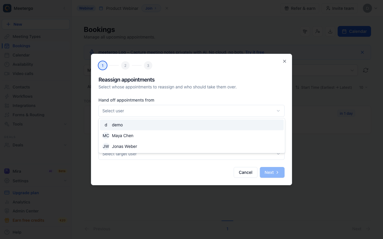 Open the source selector