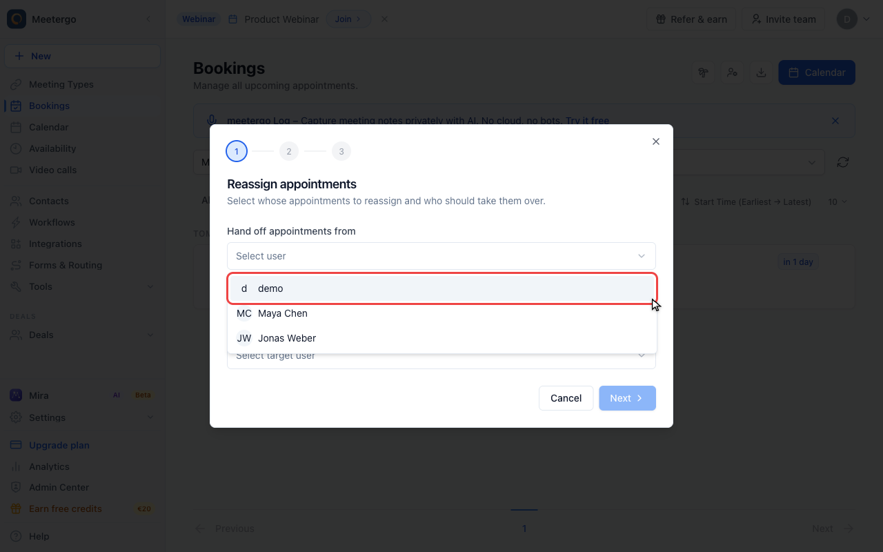 Select the source host