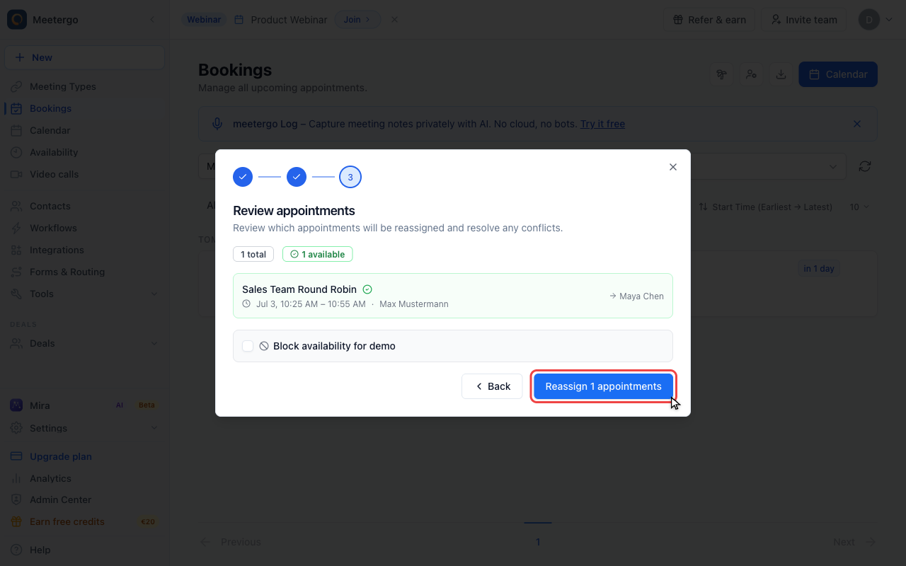Reassign only after review