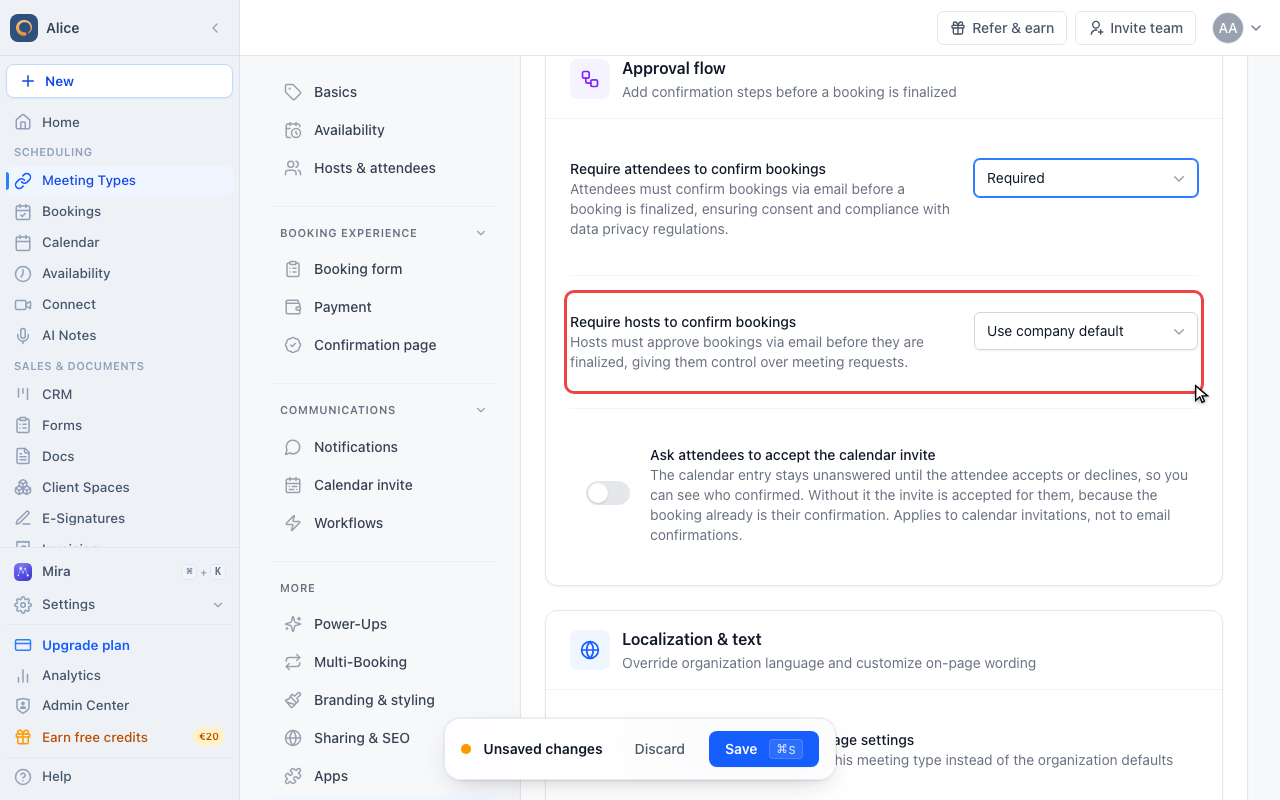 Leave host approval on the default