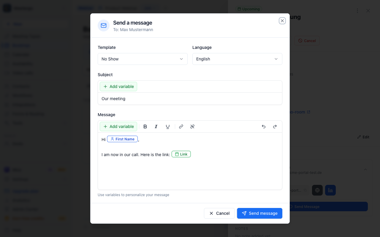 Review the message dialog