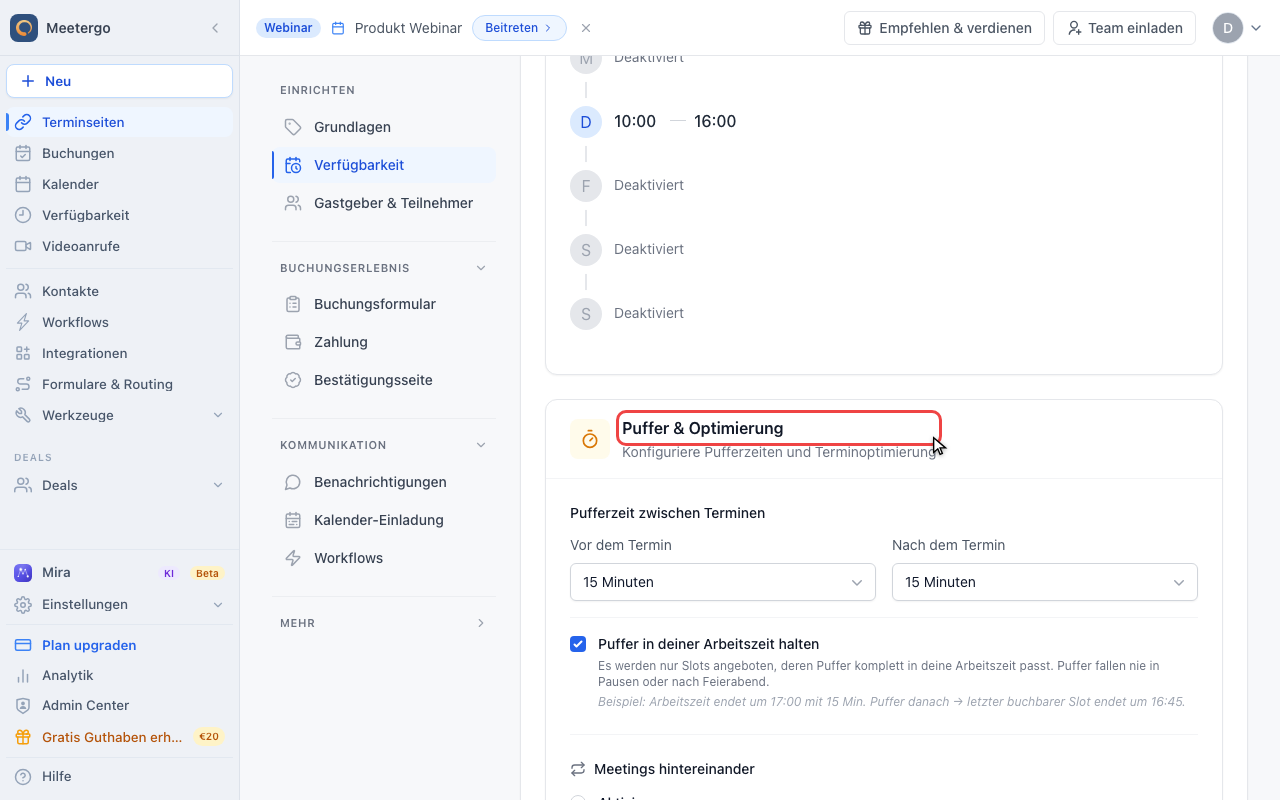 Puffer & Optimierung finden